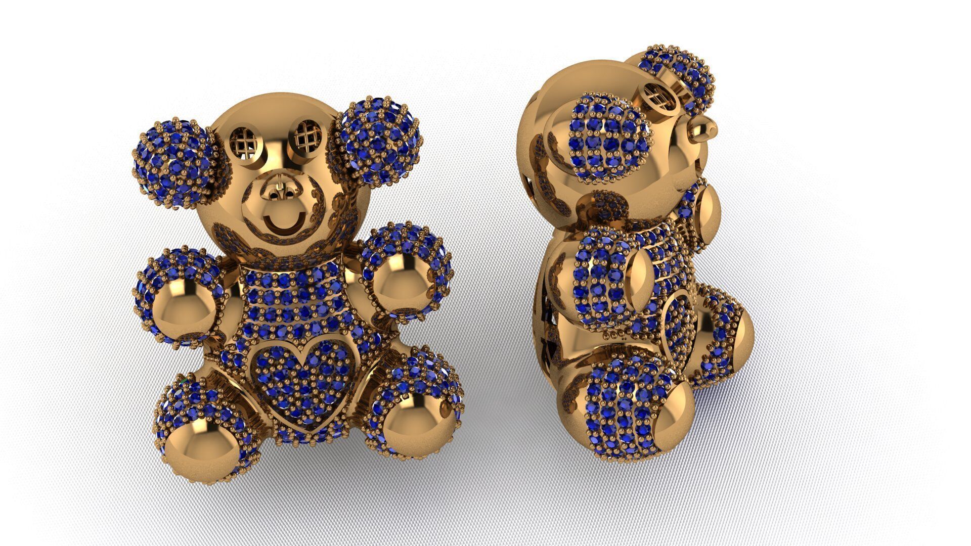 BearThemed 3D Jewelry Collection 23 Gemstone Models 3D 3D print model_36
