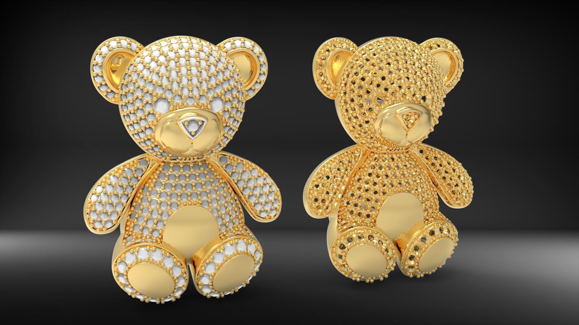 BearThemed 3D Jewelry Collection 23 Gemstone Models 3D 3D print model_8