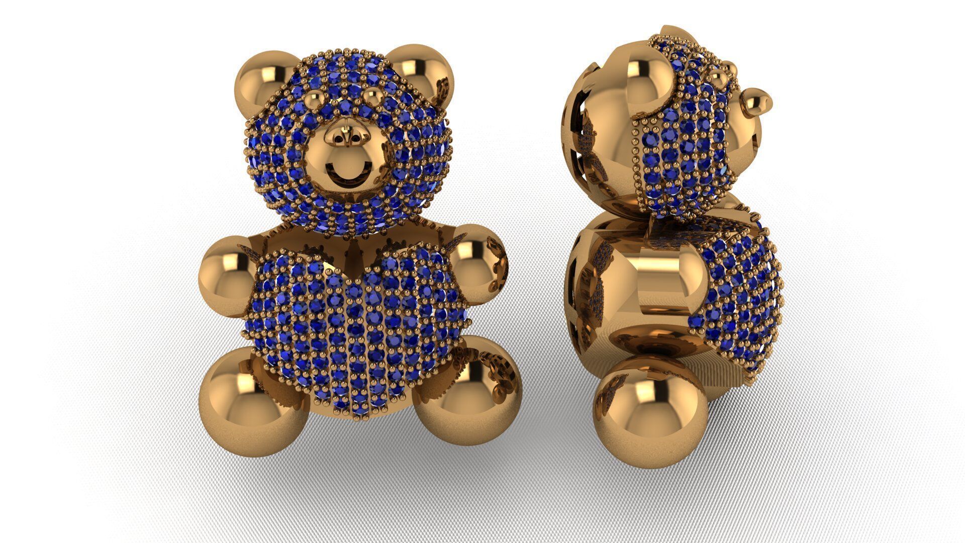 BearThemed 3D Jewelry Collection 23 Gemstone Models 3D 3D print model_61