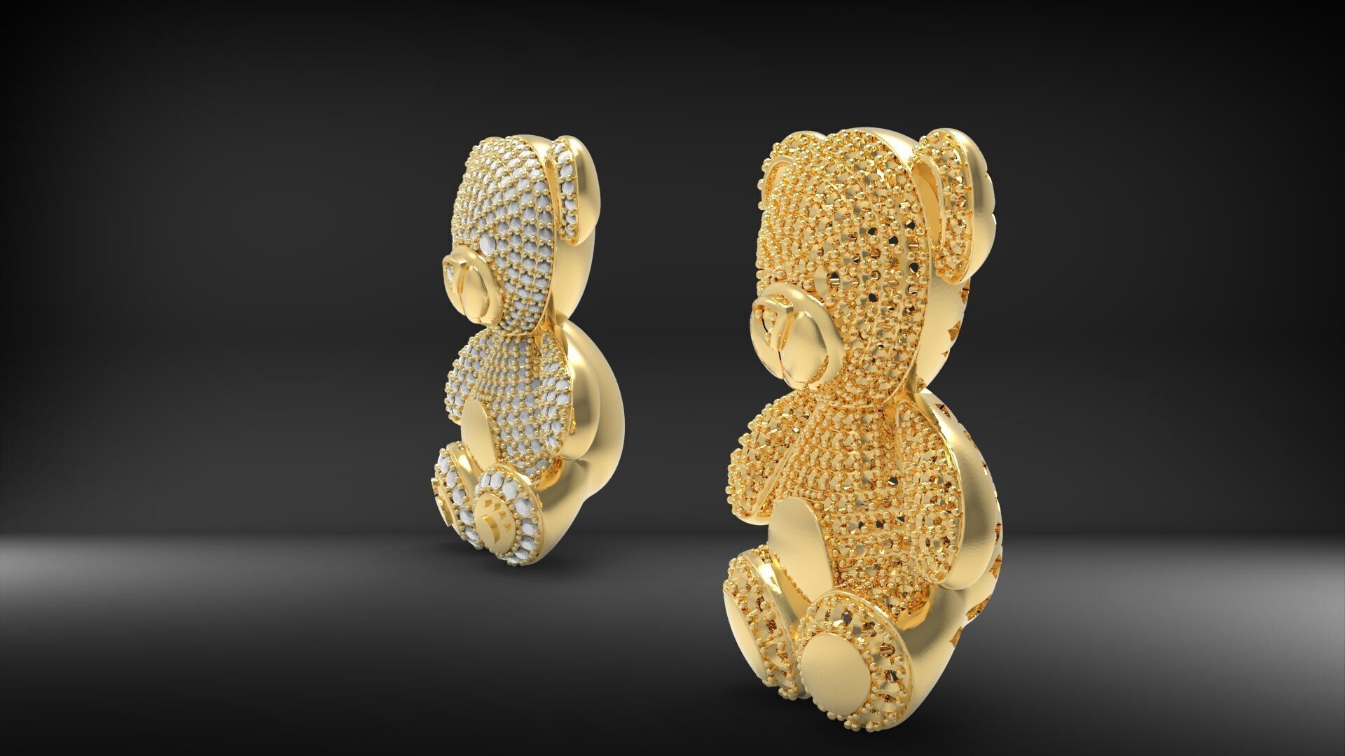 BearThemed 3D Jewelry Collection 23 Gemstone Models 3D 3D print model_2