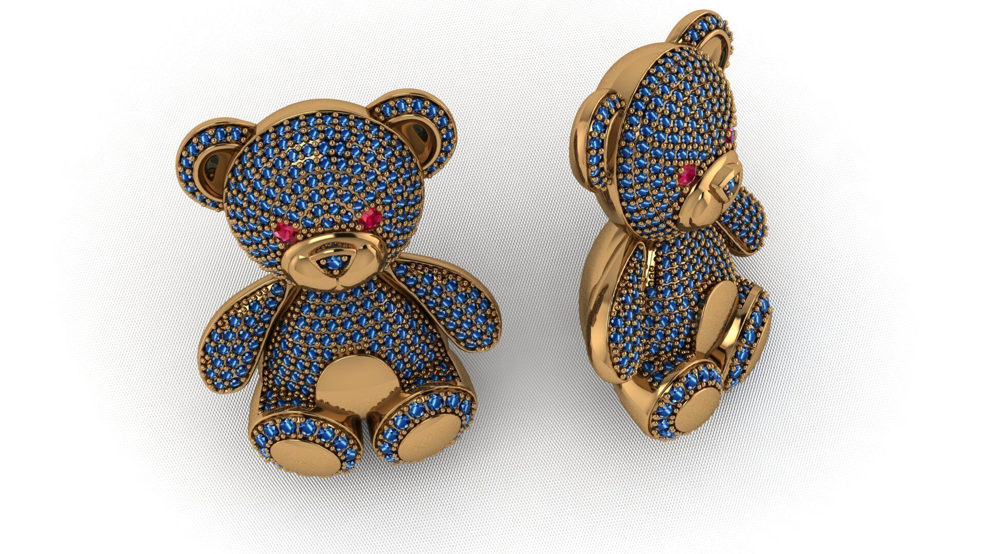 BearThemed 3D Jewelry Collection 23 Gemstone Models 3D 3D print model_7