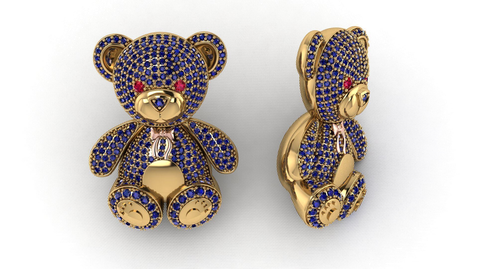 BearThemed 3D Jewelry Collection 23 Gemstone Models 3D 3D print model_4