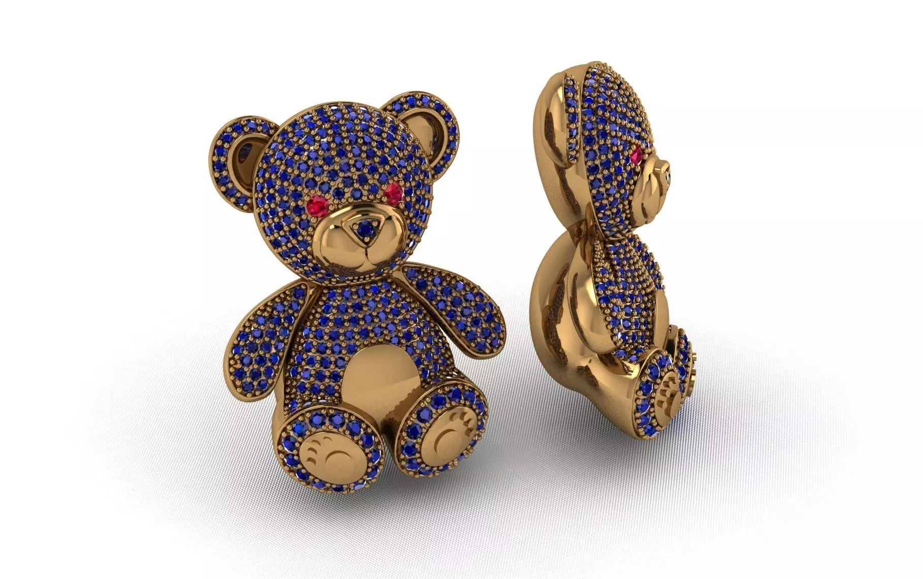 BearThemed 3D Jewelry Collection 23 Gemstone Models 3D 3D print model_0