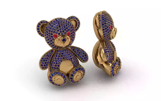BearThemed 3D Jewelry Collection  23 Gemstone Models 3D 3D print model