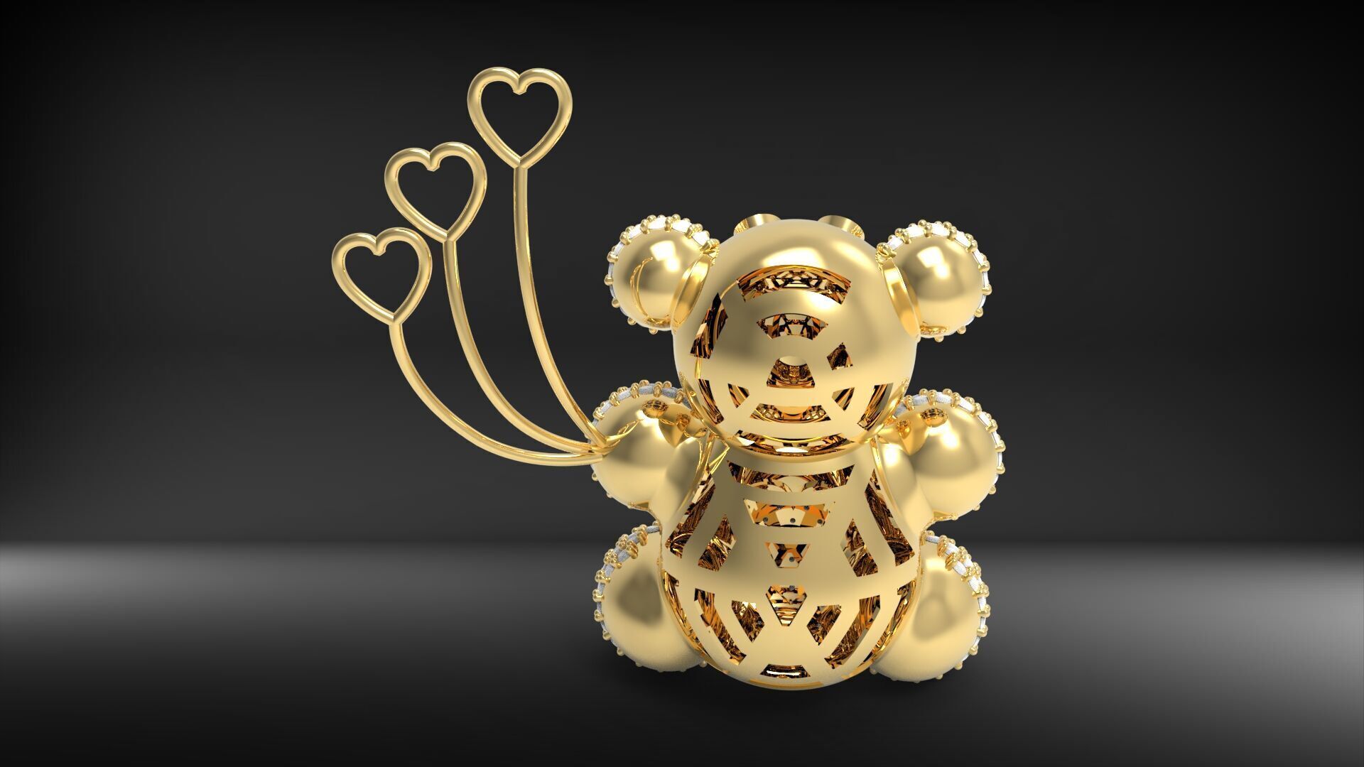 BearThemed 3D Jewelry Collection 23 Gemstone Models 3D 3D print model_51