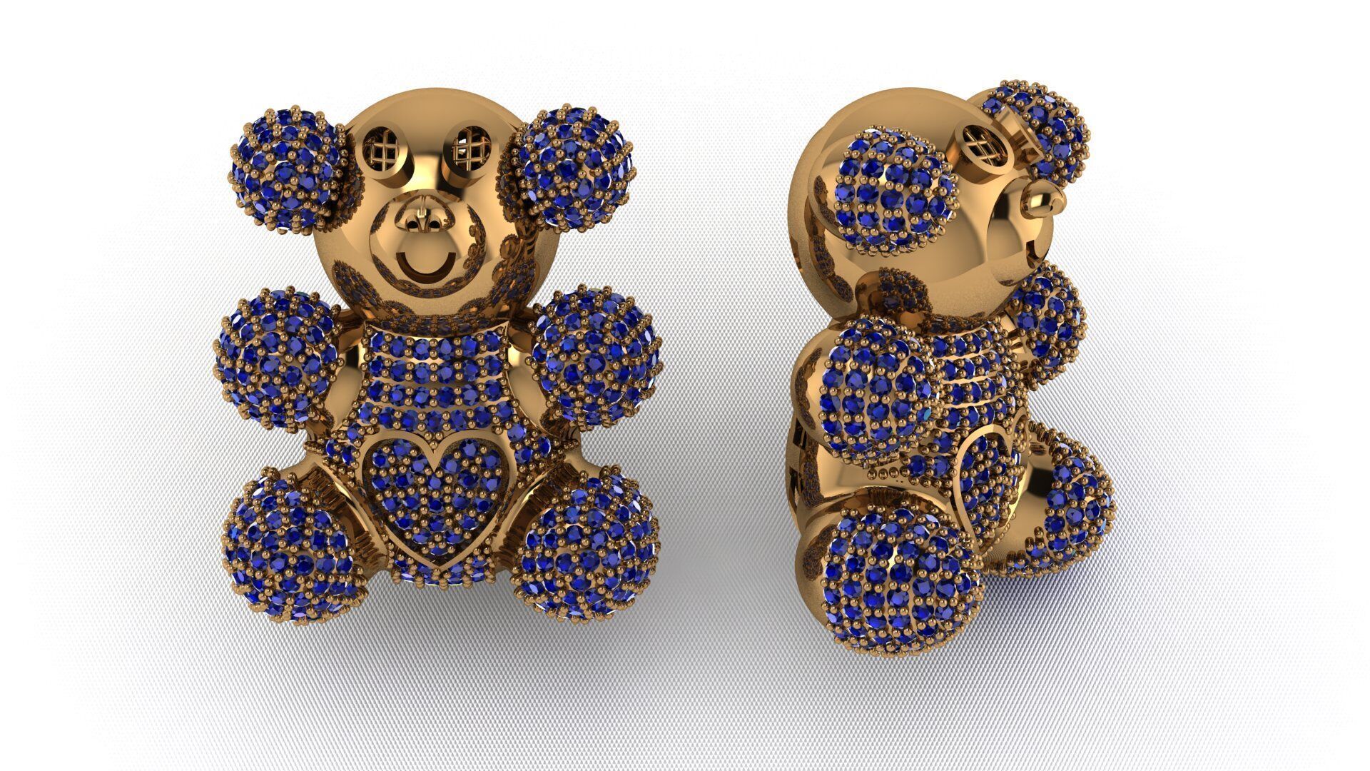 BearThemed 3D Jewelry Collection 23 Gemstone Models 3D 3D print model_32