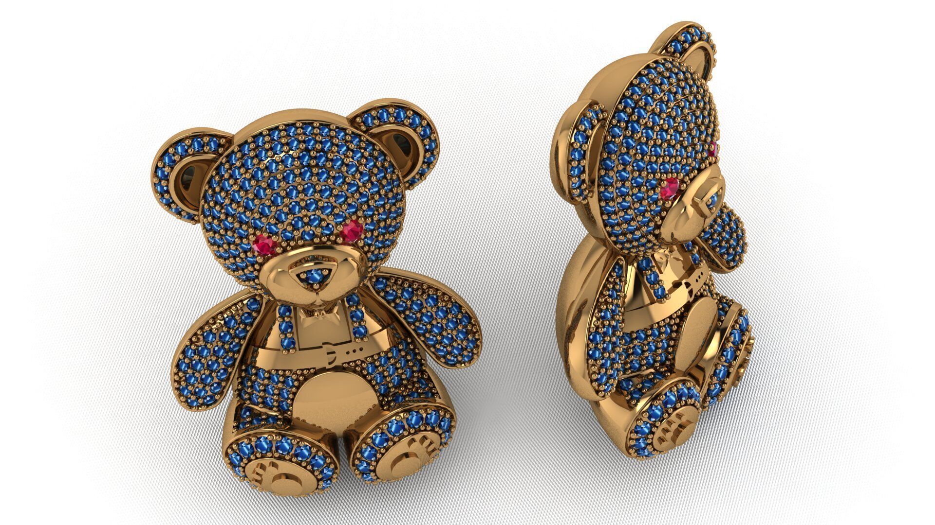 BearThemed 3D Jewelry Collection 23 Gemstone Models 3D 3D print model_12