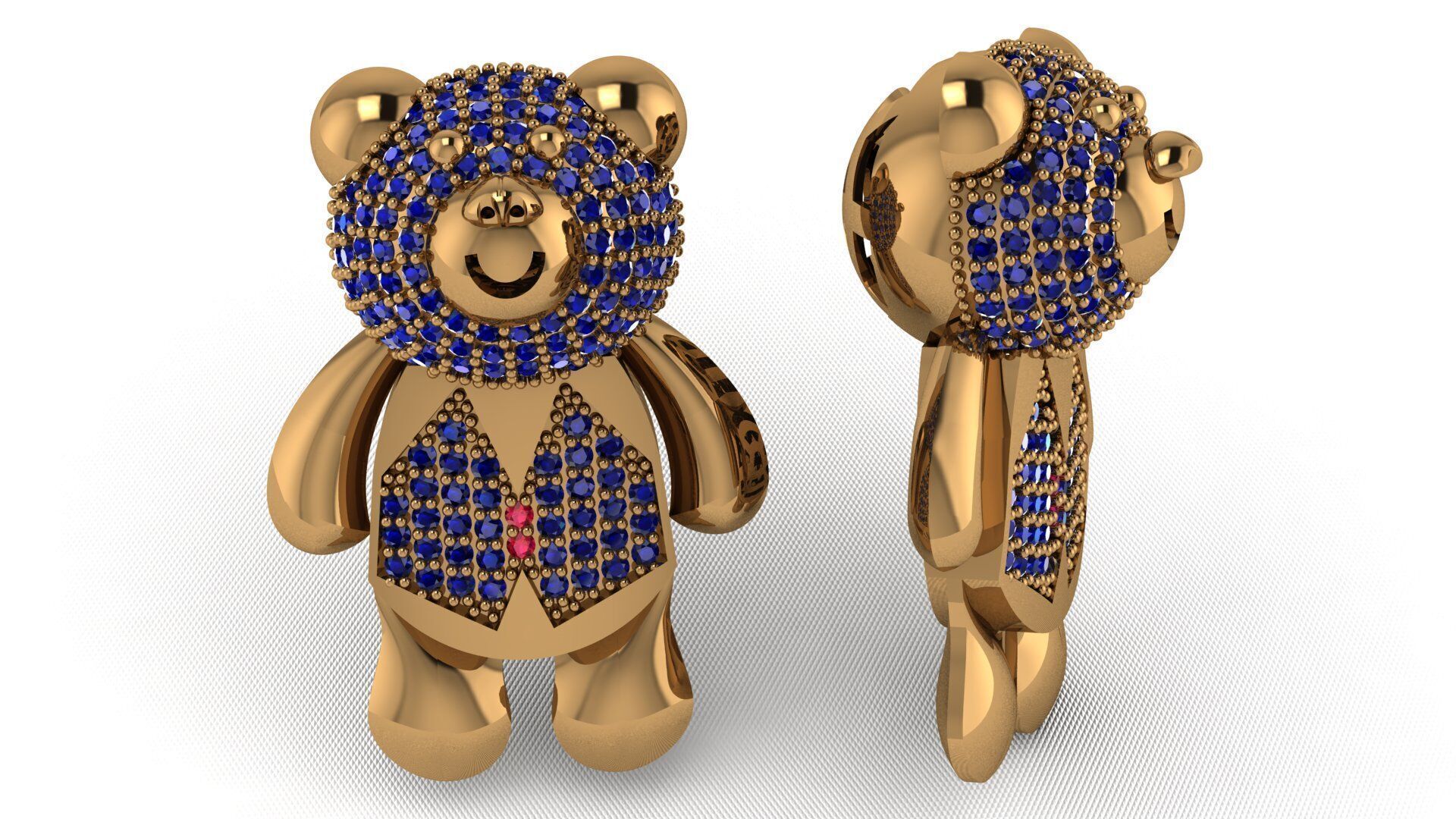 BearThemed 3D Jewelry Collection 23 Gemstone Models 3D 3D print model_64