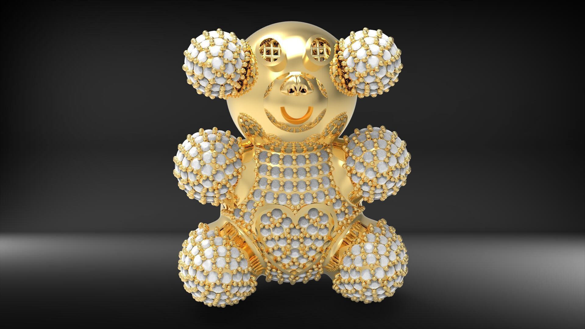 BearThemed 3D Jewelry Collection 23 Gemstone Models 3D 3D print model_33