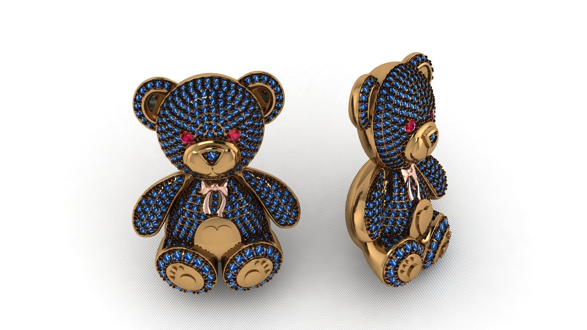 BearThemed 3D Jewelry Collection 23 Gemstone Models 3D 3D print model_10