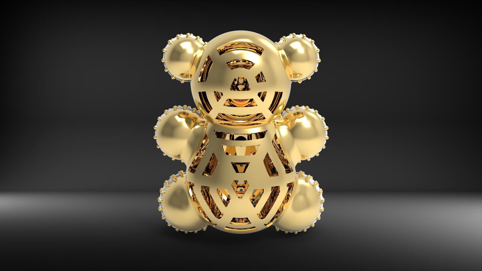 BearThemed 3D Jewelry Collection 23 Gemstone Models 3D 3D print model_45