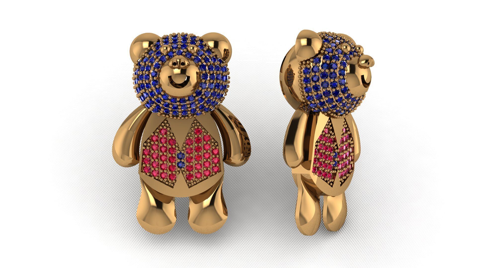 BearThemed 3D Jewelry Collection 23 Gemstone Models 3D 3D print model_21