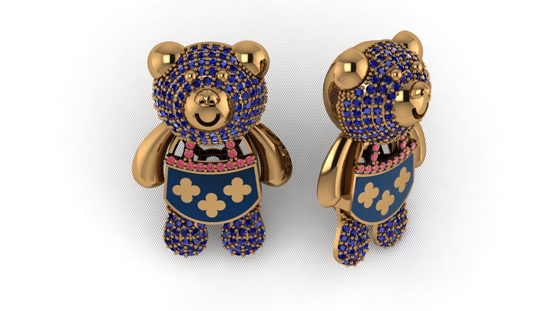 BearThemed 3D Jewelry Collection 23 Gemstone Models 3D 3D print model_25