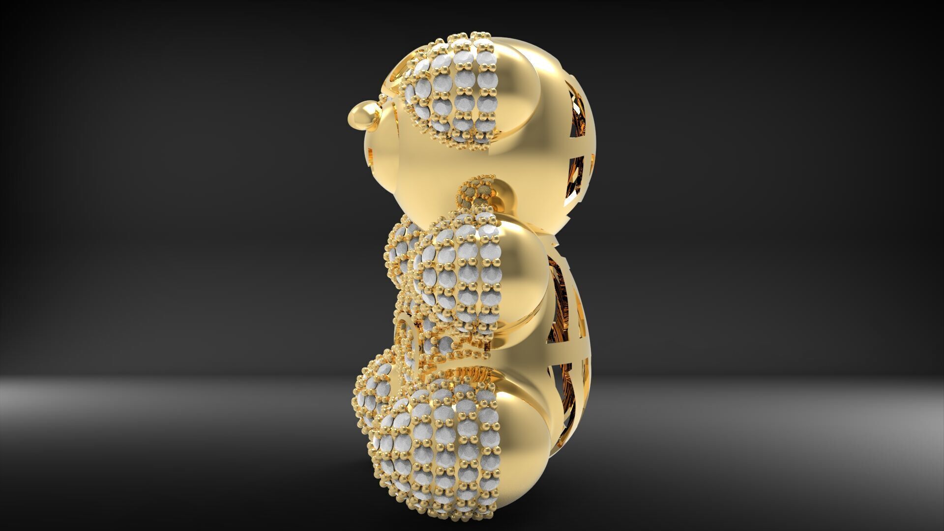 BearThemed 3D Jewelry Collection 23 Gemstone Models 3D 3D print model_34