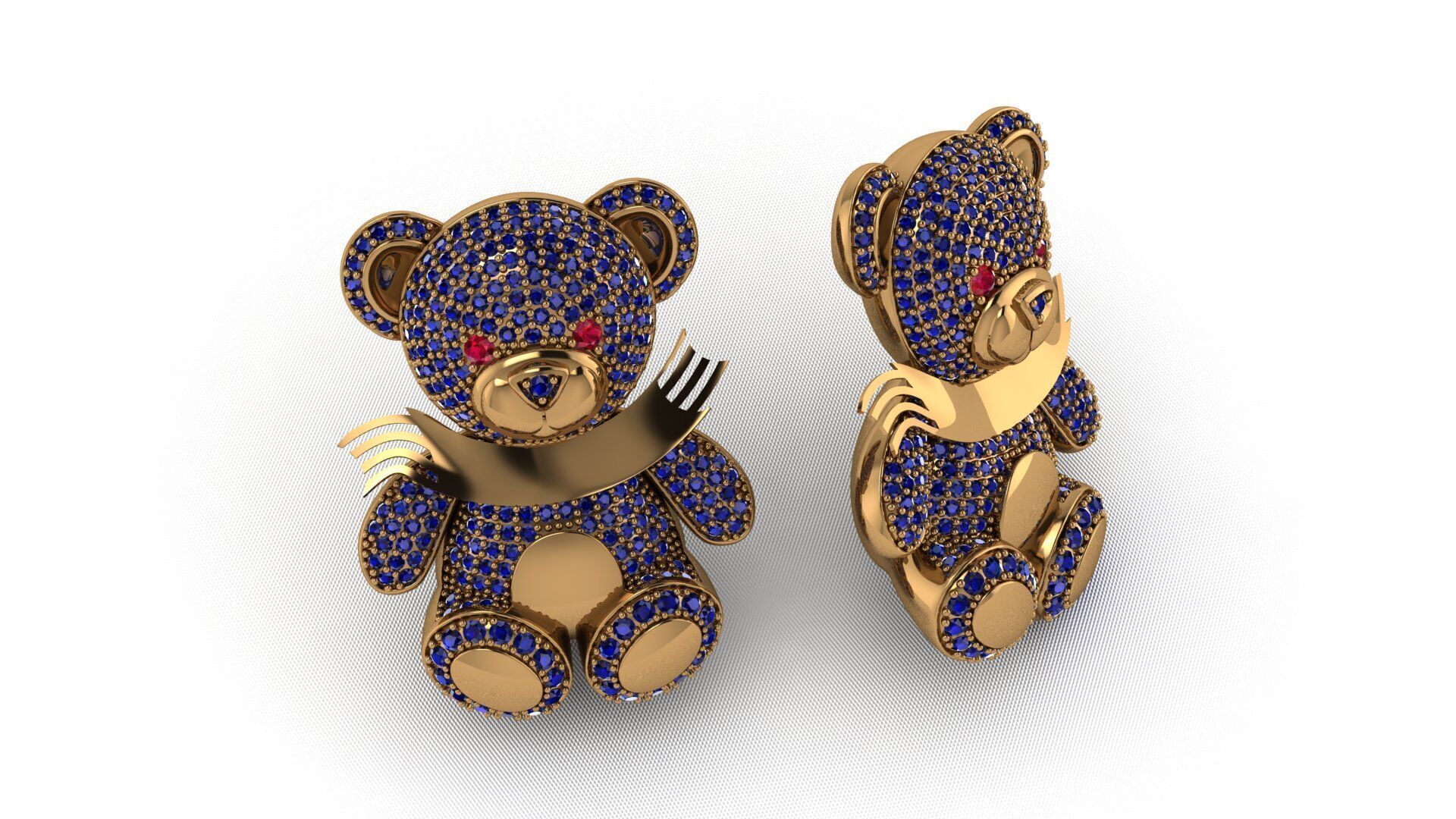 BearThemed 3D Jewelry Collection 23 Gemstone Models 3D 3D print model_29