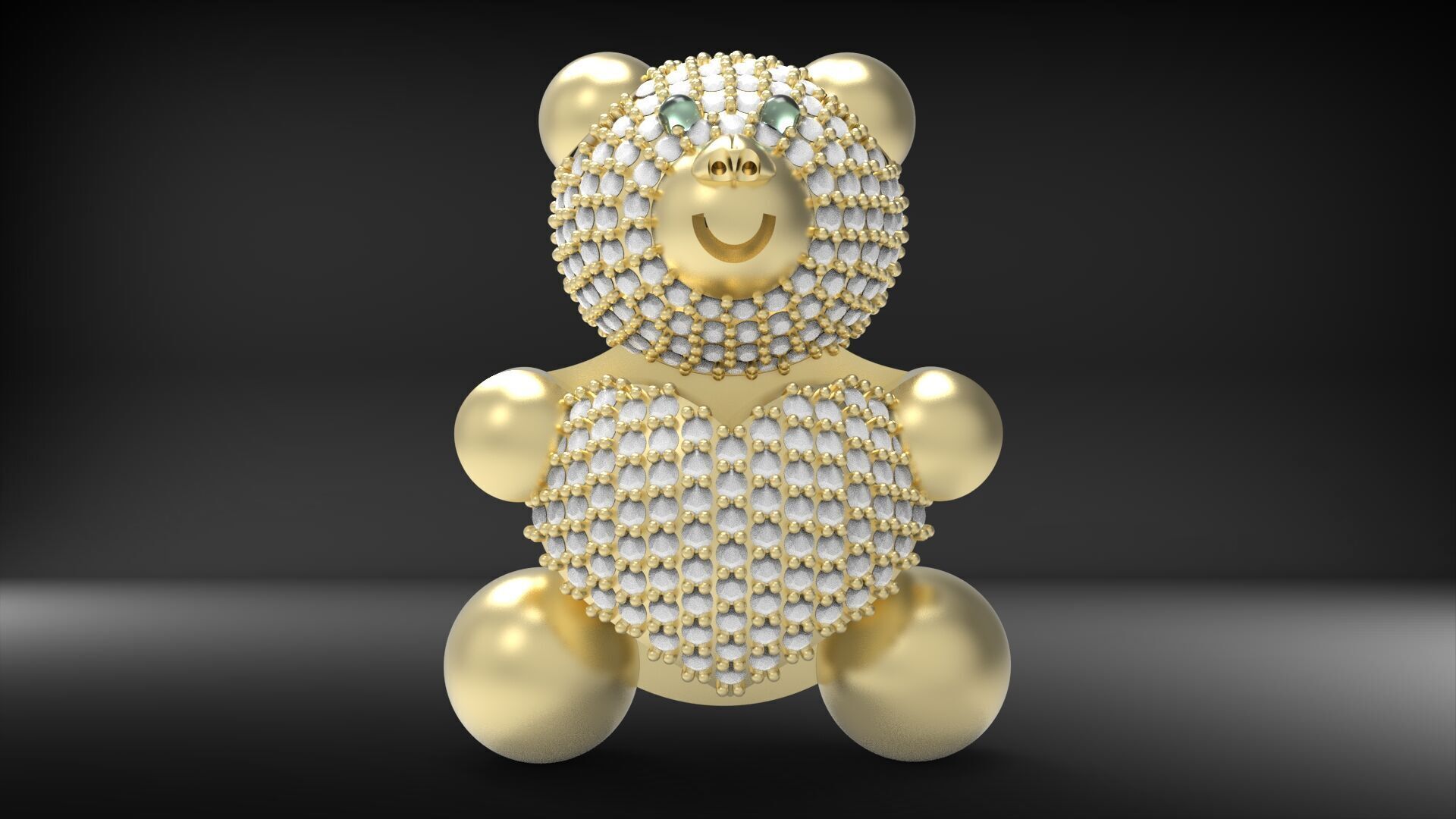 BearThemed 3D Jewelry Collection 23 Gemstone Models 3D 3D print model_19