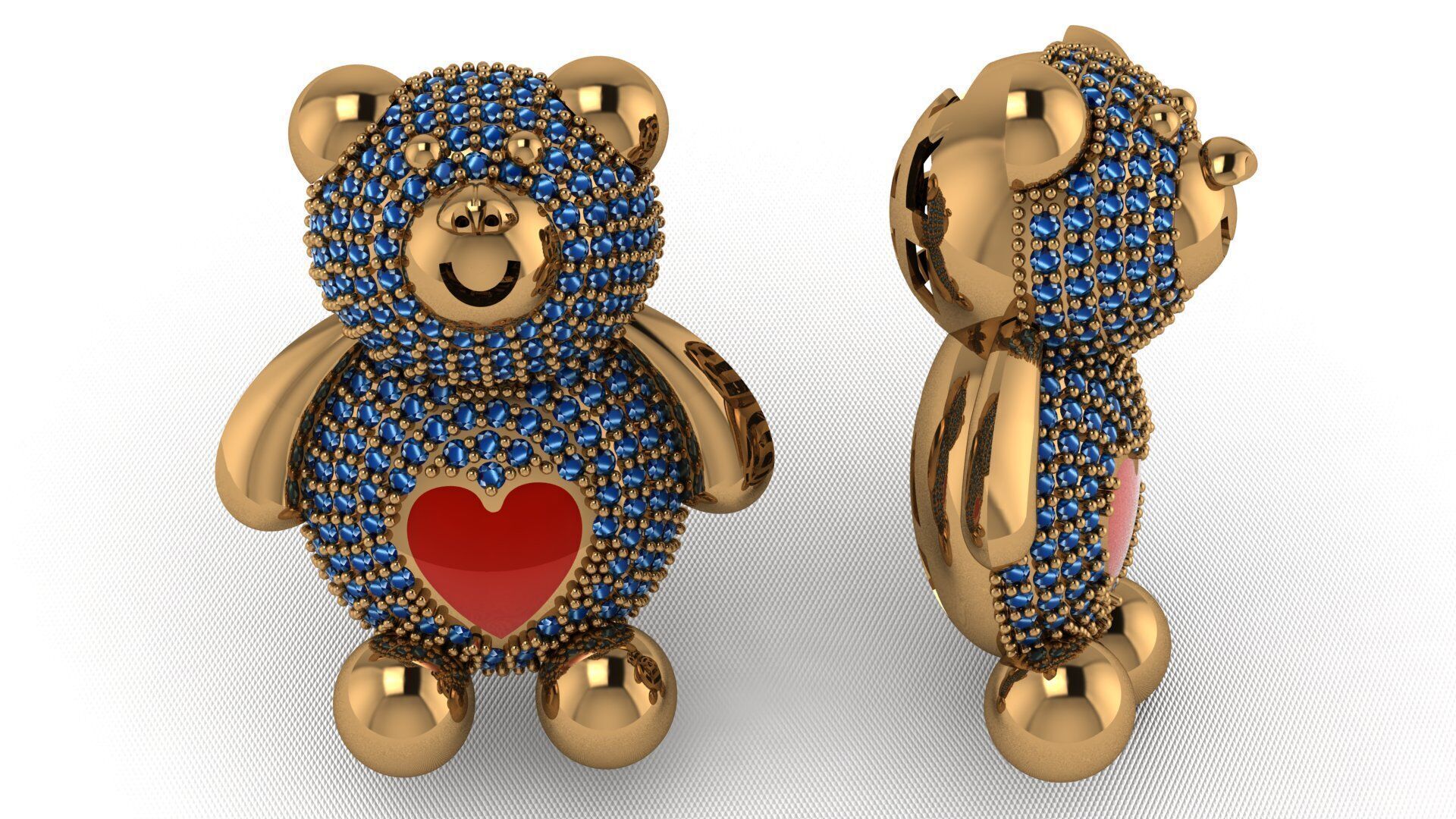 BearThemed 3D Jewelry Collection 23 Gemstone Models 3D 3D print model_52