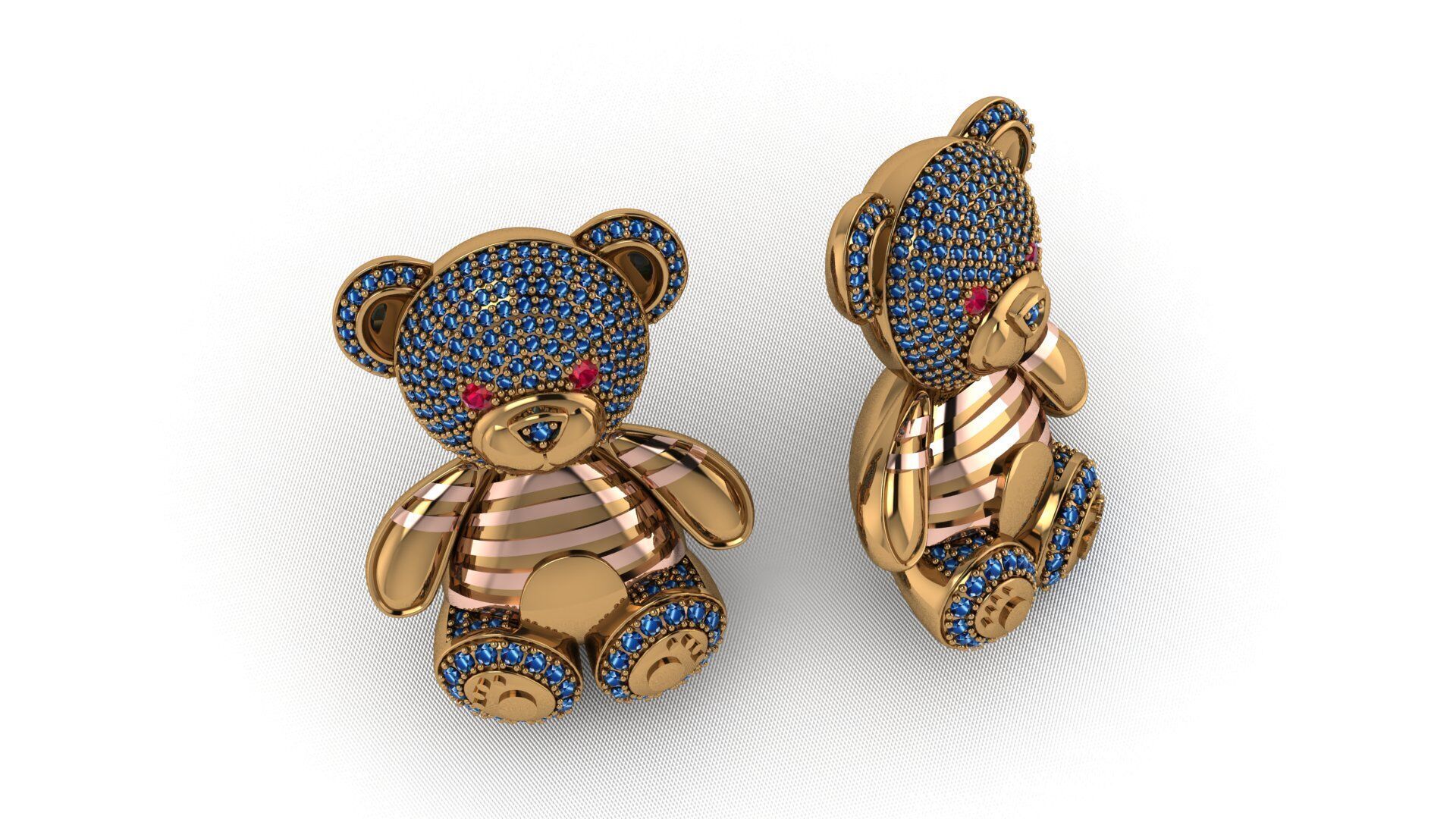 BearThemed 3D Jewelry Collection 23 Gemstone Models 3D 3D print model_16