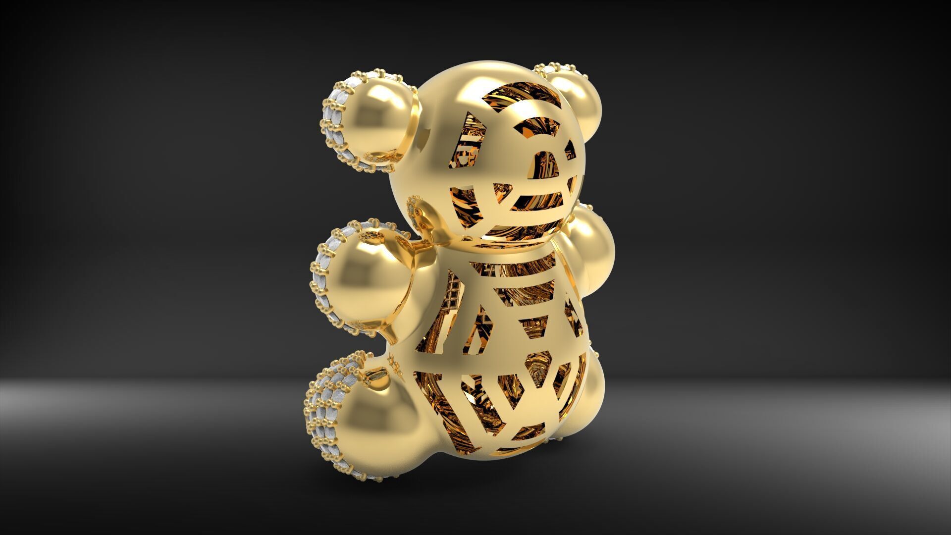 BearThemed 3D Jewelry Collection 23 Gemstone Models 3D 3D print model_57