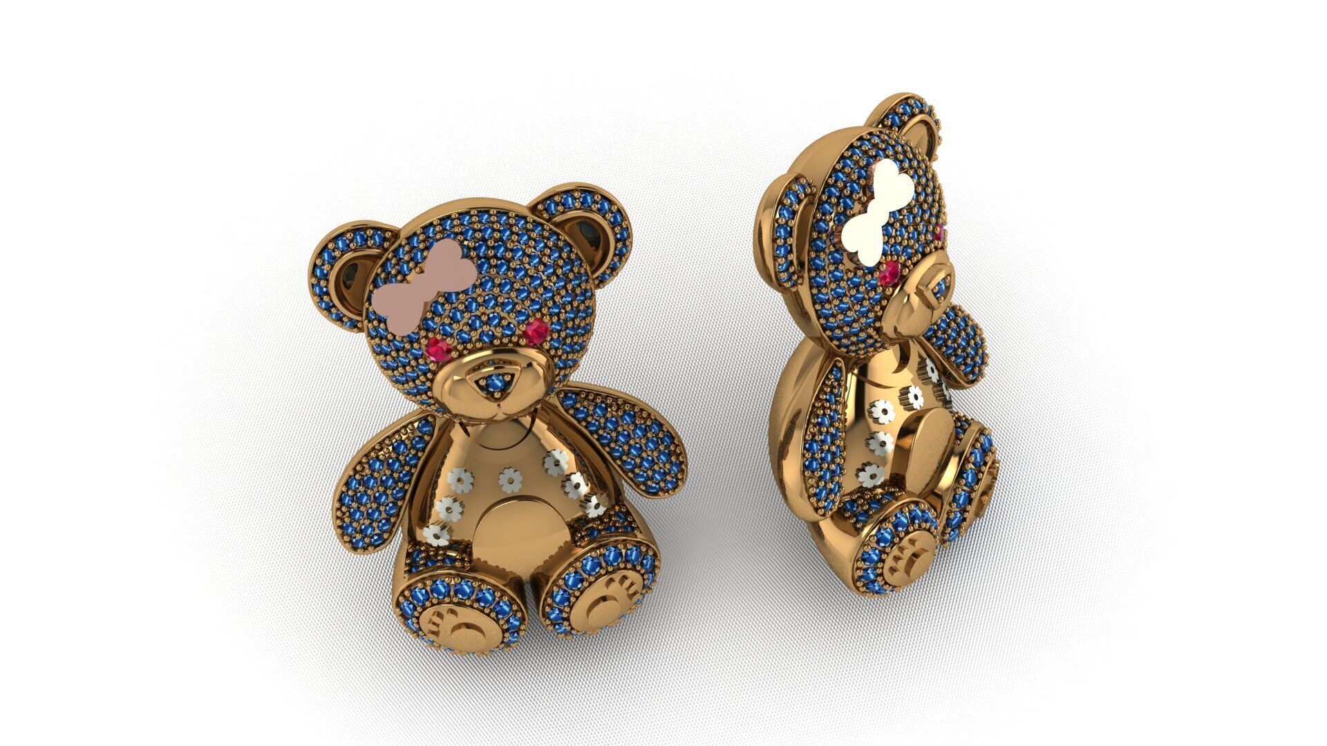 BearThemed 3D Jewelry Collection 23 Gemstone Models 3D 3D print model_14