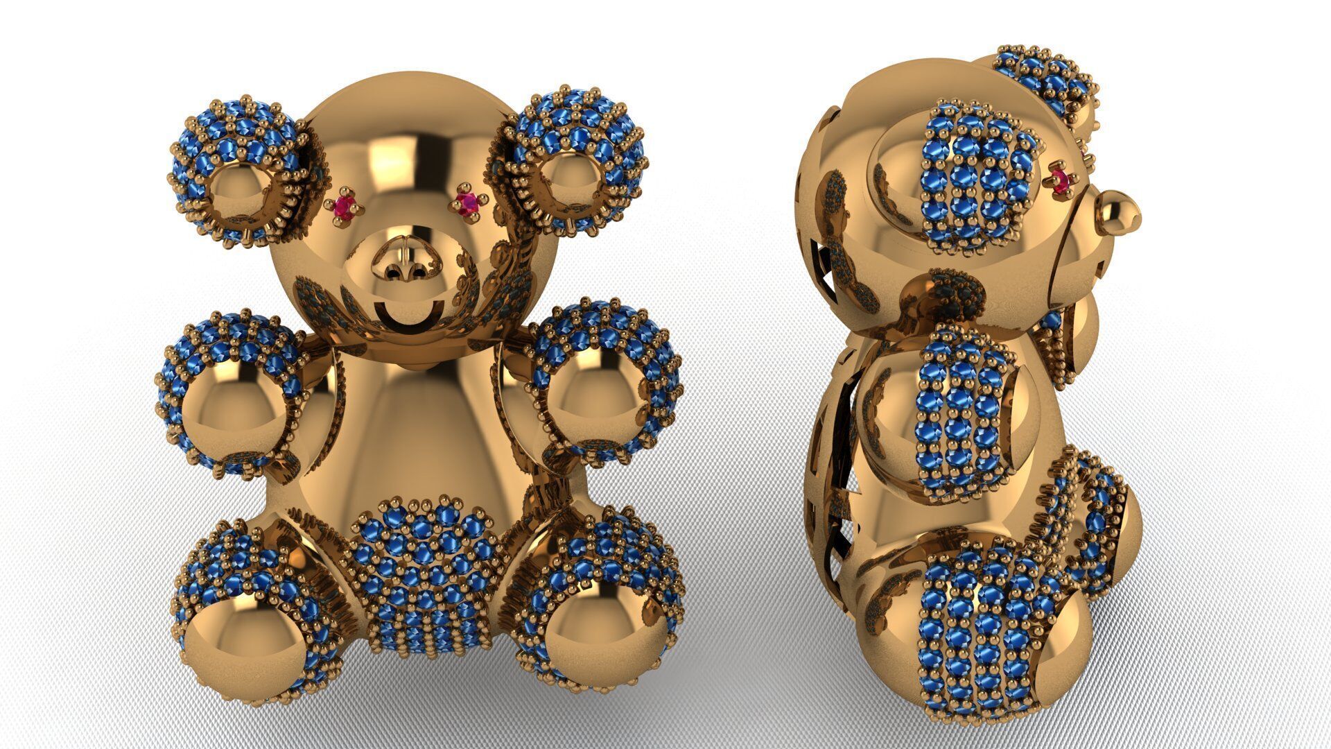 BearThemed 3D Jewelry Collection 23 Gemstone Models 3D 3D print model_42