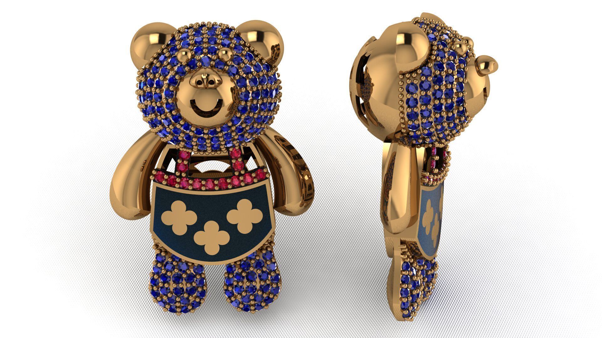BearThemed 3D Jewelry Collection 23 Gemstone Models 3D 3D print model_67