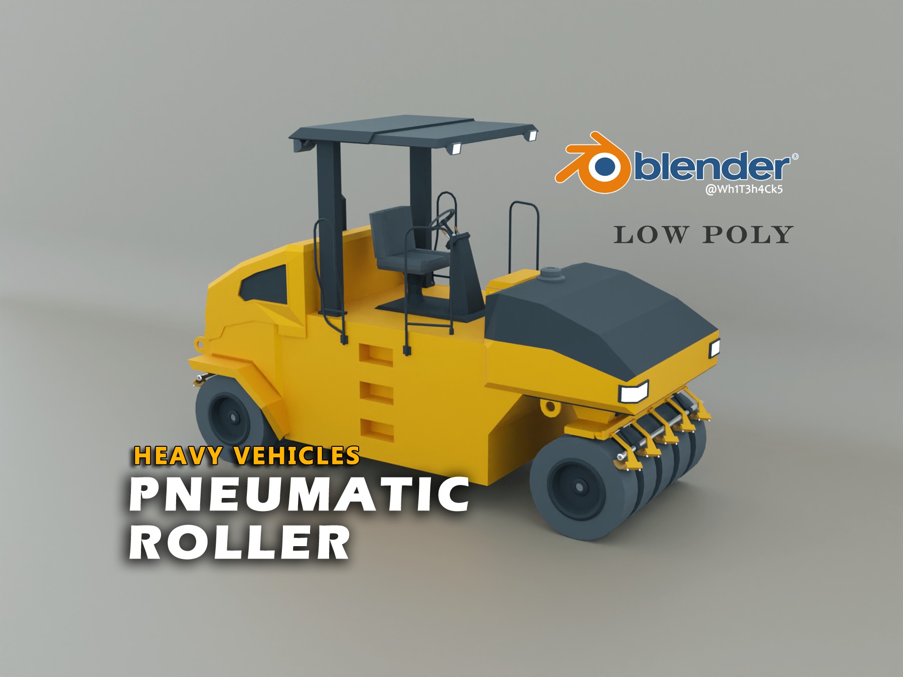 Highway Construction Vehicles - Low-poly Pack 3D Model Collection_4