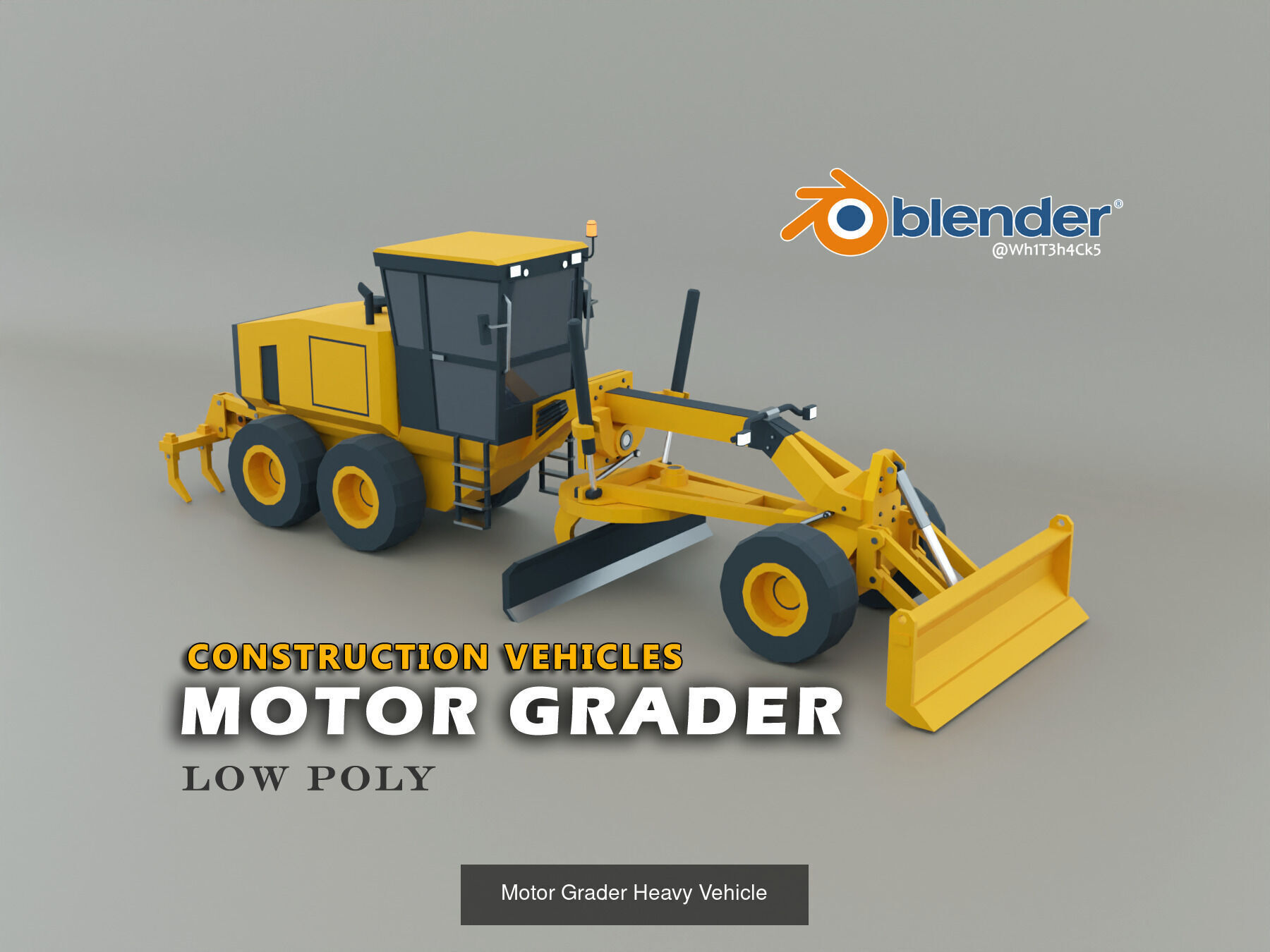 Highway Construction Vehicles - Low-poly Pack 3D Model Collection_3