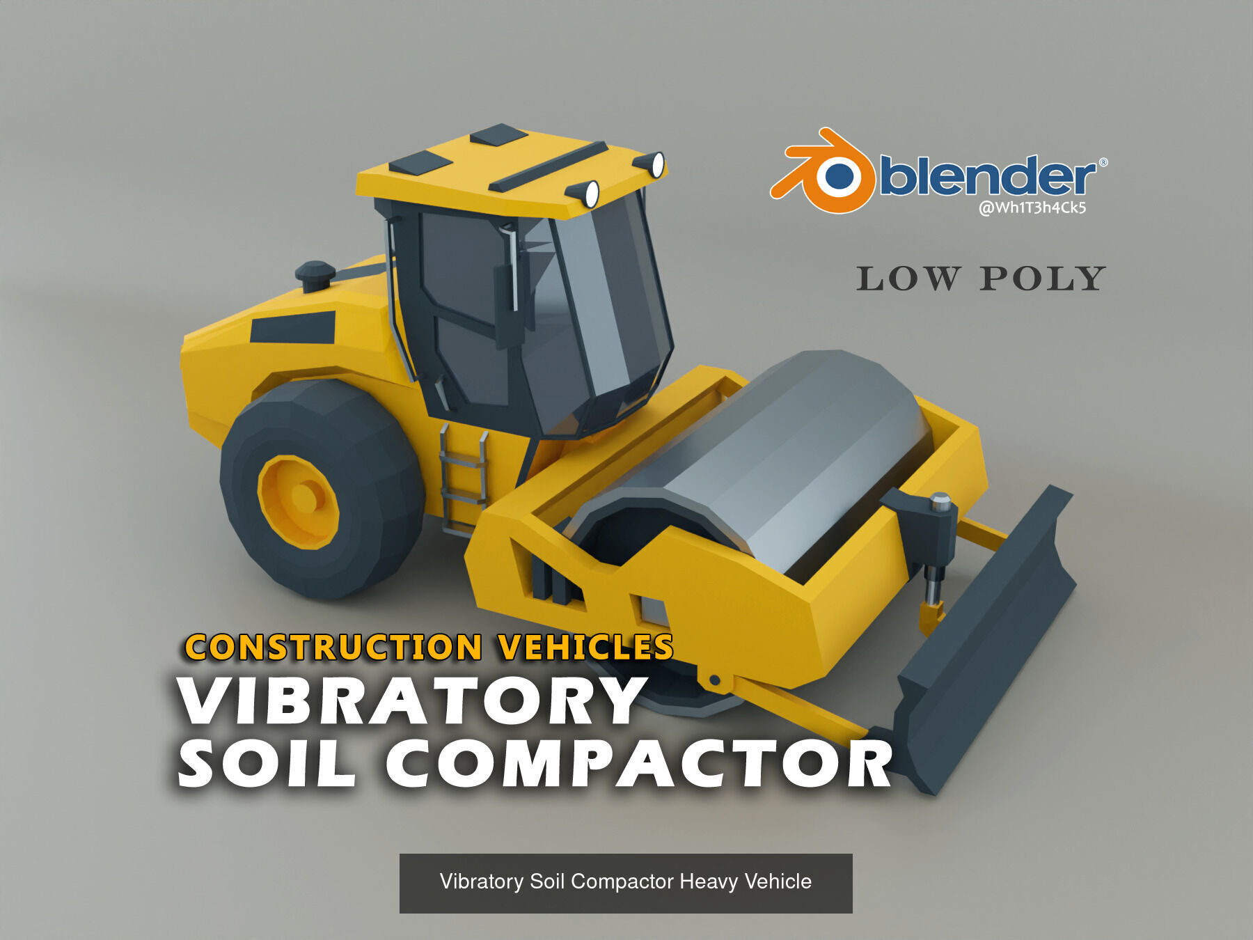 Highway Construction Vehicles - Low-poly Pack 3D Model Collection_6