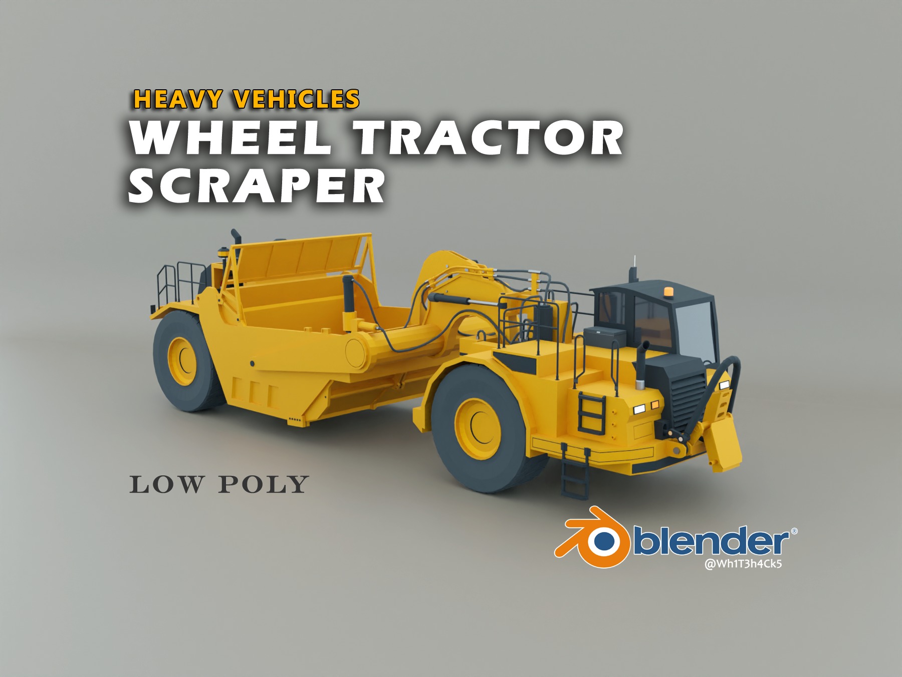 Highway Construction Vehicles - Low-poly Pack 3D Model Collection_7