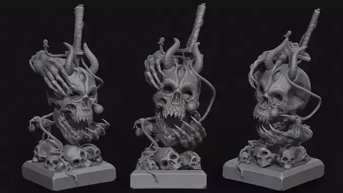Skull devil - 3D high poly