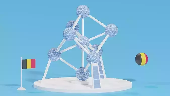 Atomium Building Brussels Belgium 3D model 2