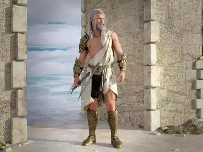 Zeus - King Of Gods Rigged Low-poly 3D model