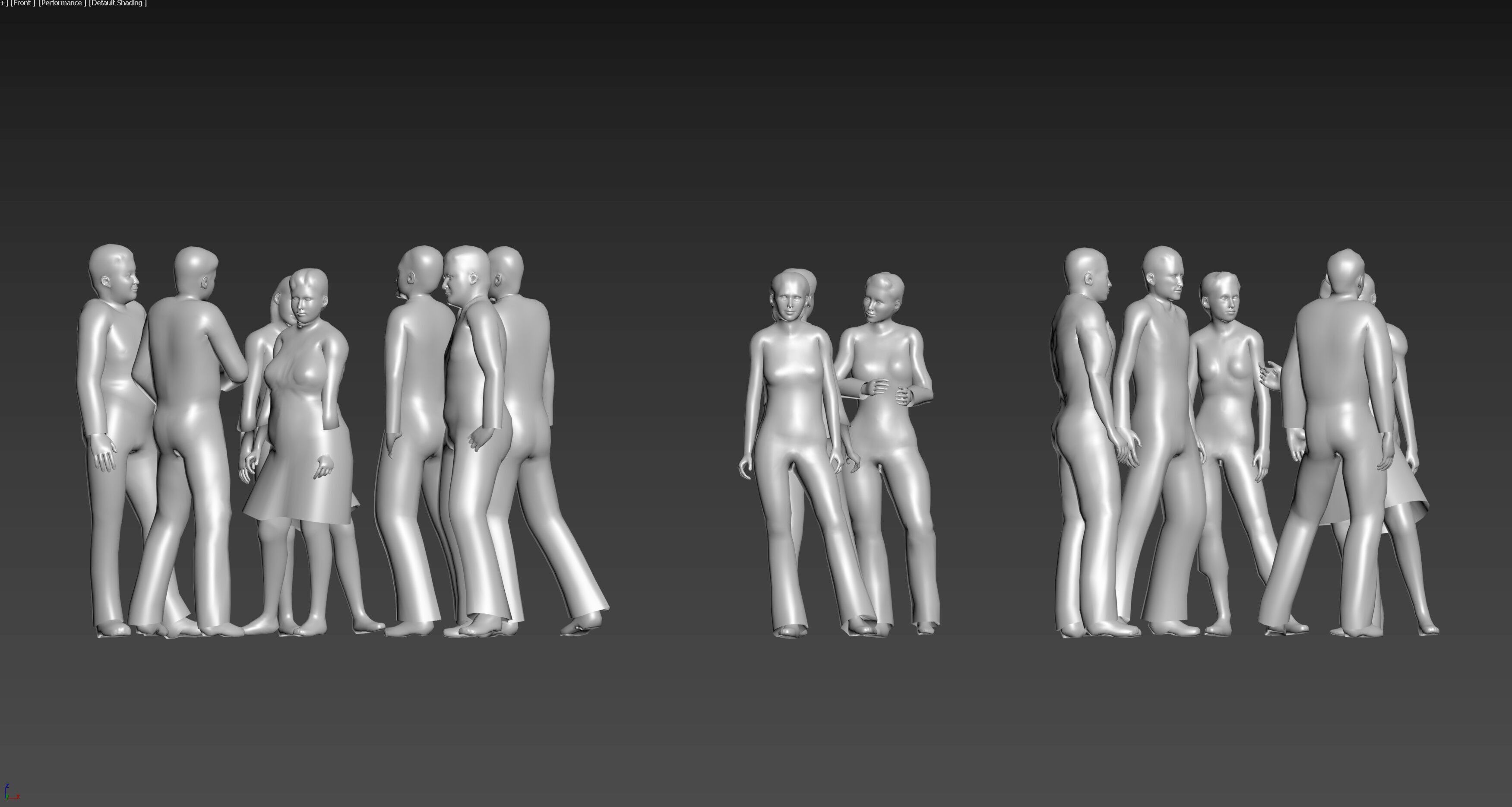 Group of 16 animated Male and Female Characters - Speaking Low-poly 3D model_3