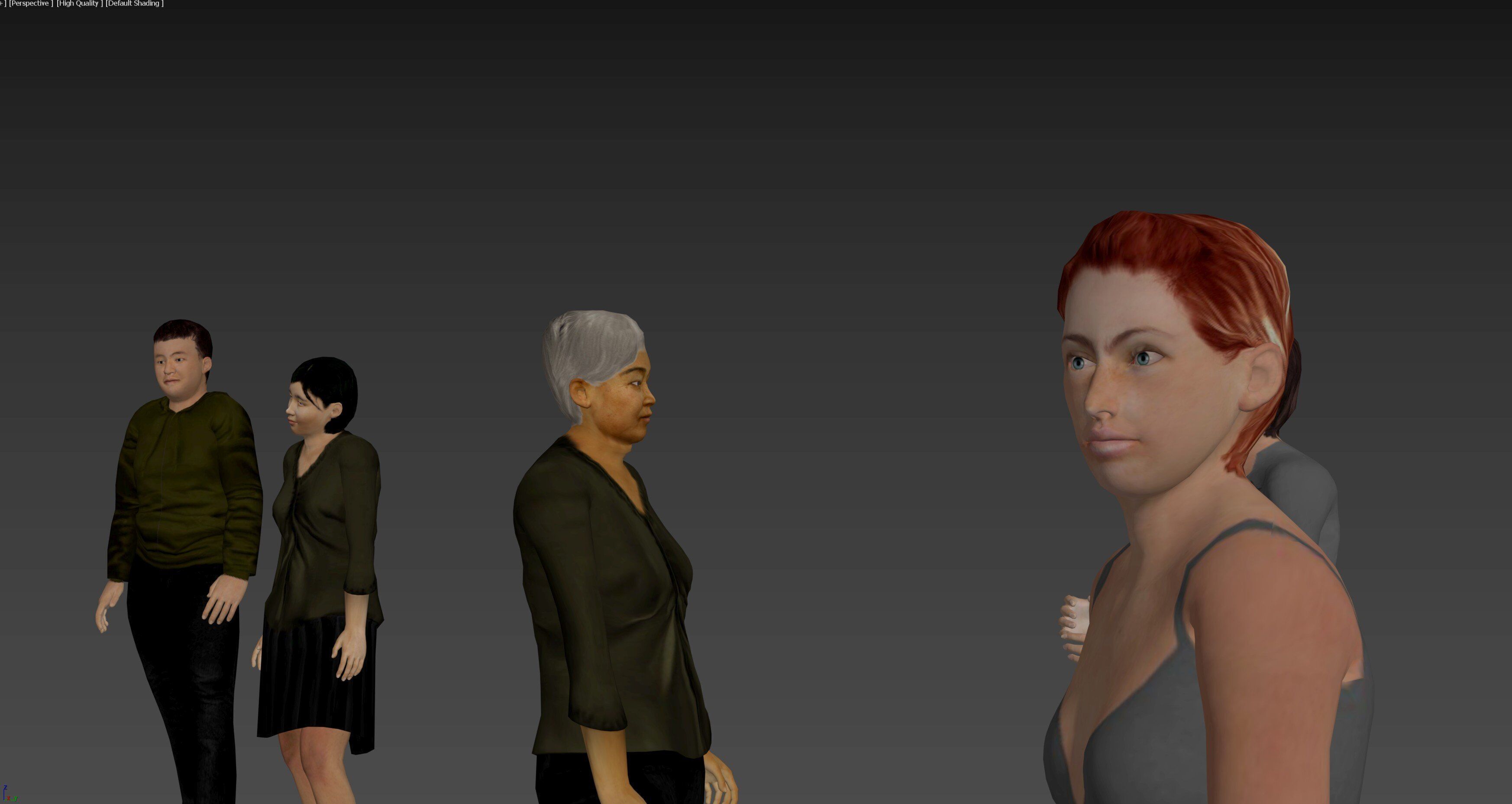 Group of 16 animated Male and Female Characters - Speaking Low-poly 3D model_2