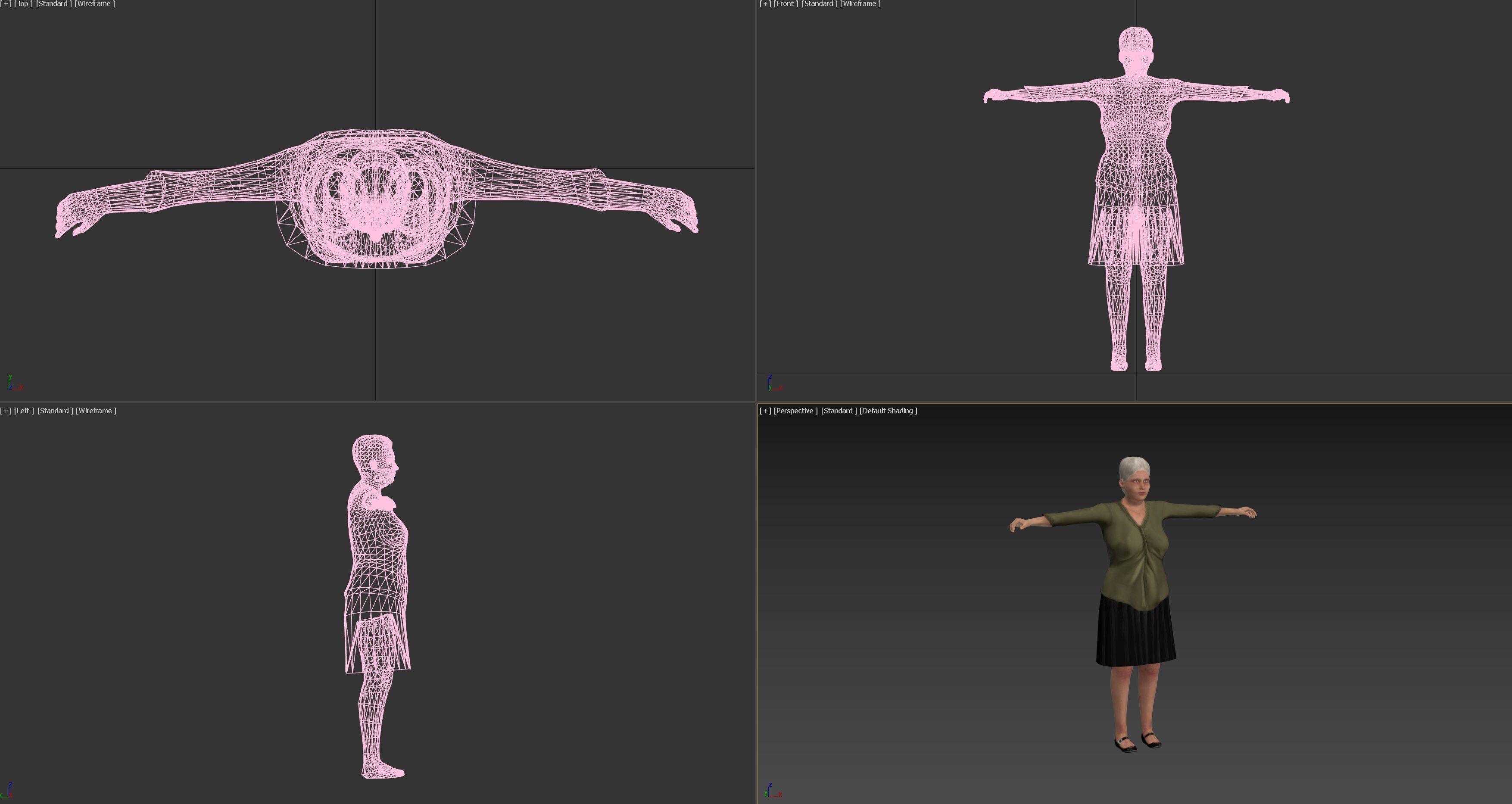 Group of 16 animated Male and Female Characters - Speaking Low-poly 3D model_7