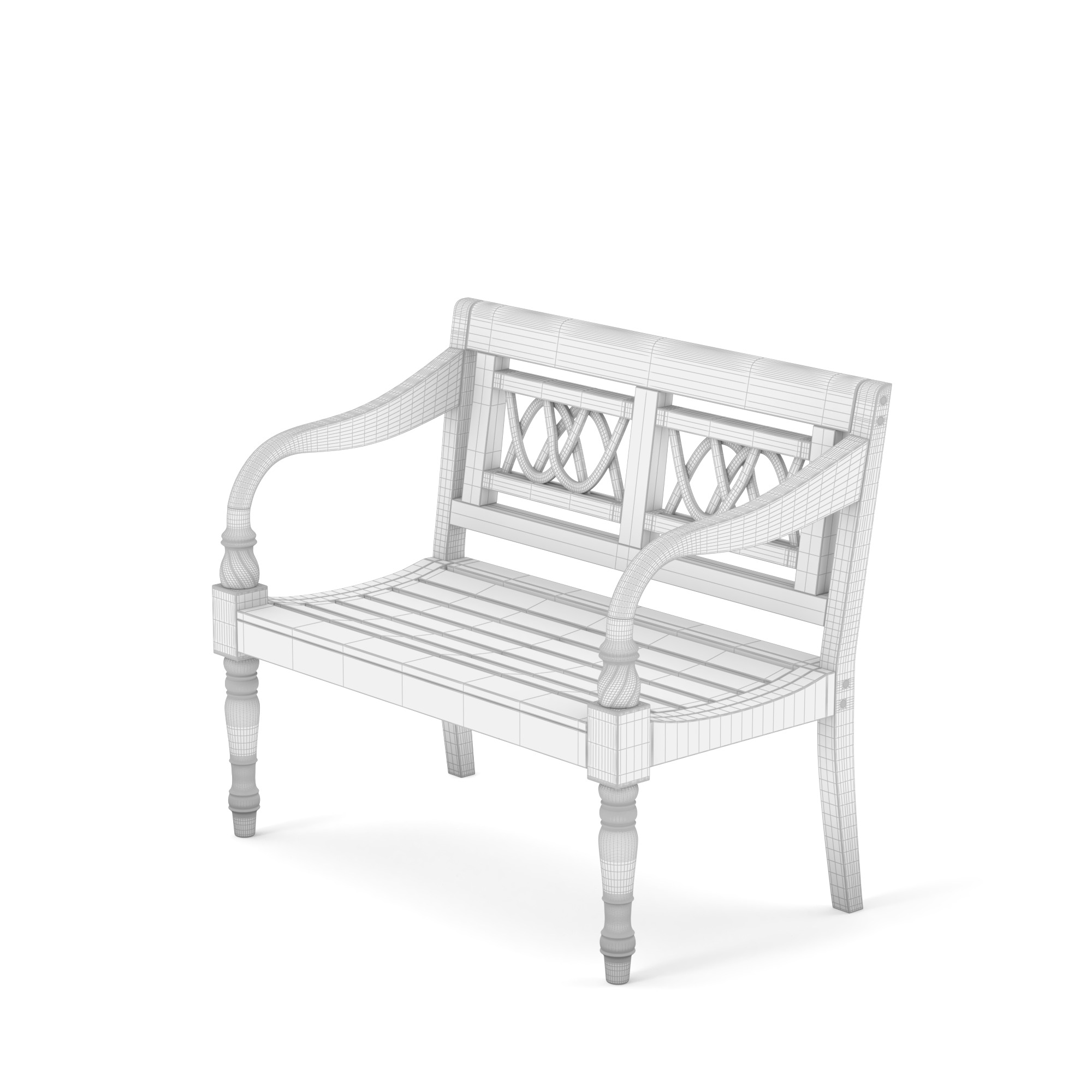 Farmhouse Bench 3D model_5
