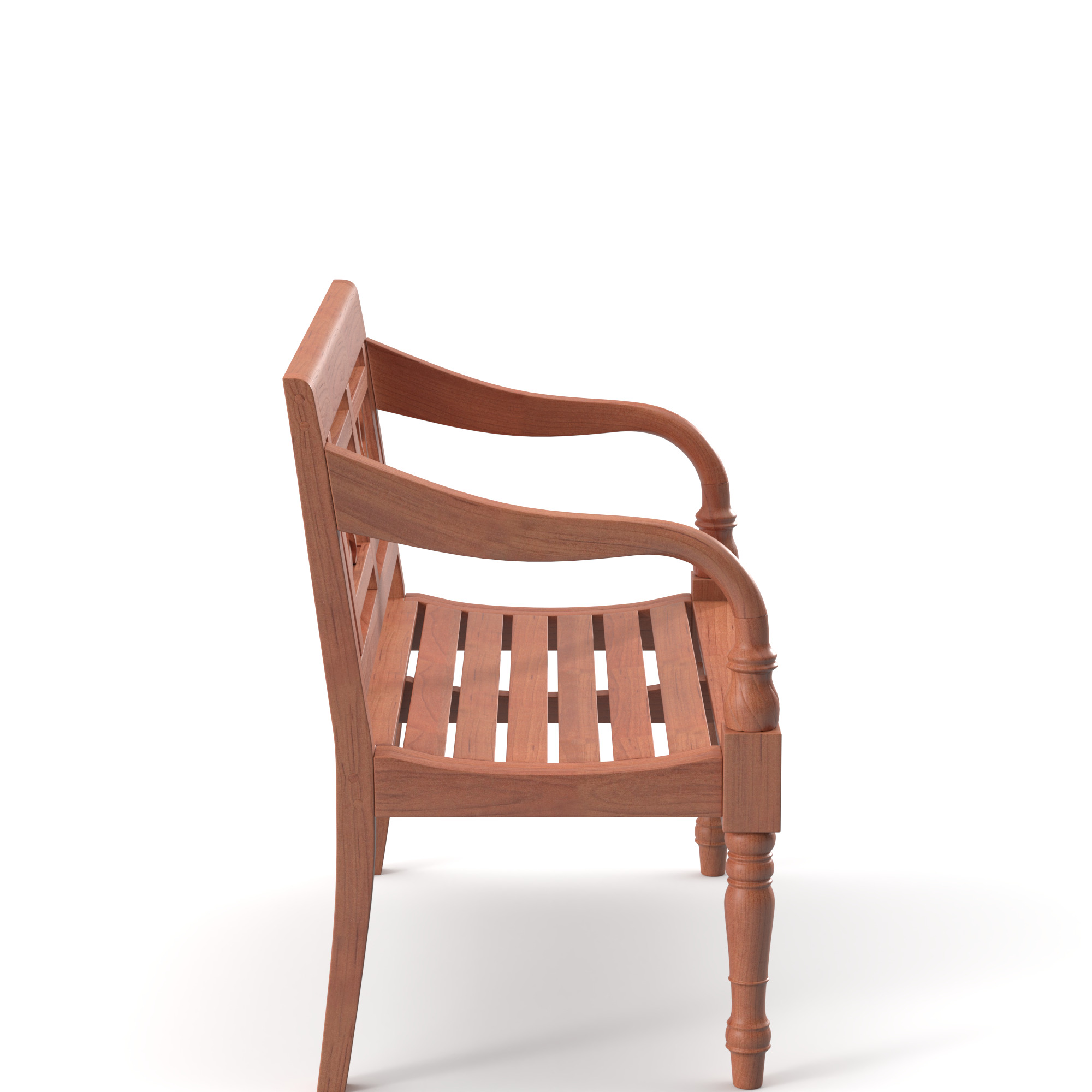 Farmhouse Bench 3D model_4