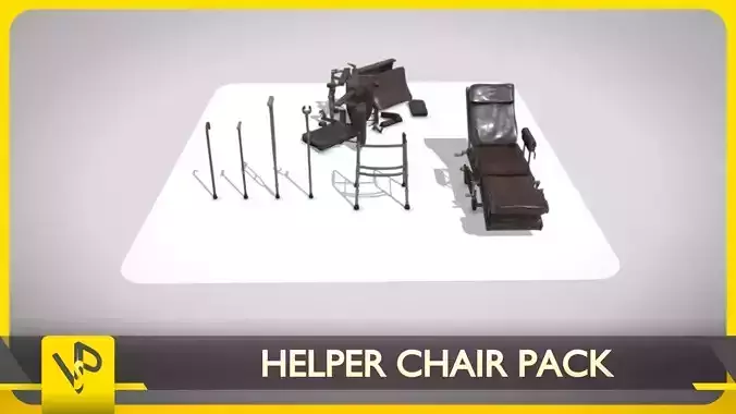 Helper Chair Pack Low-poly 3D model