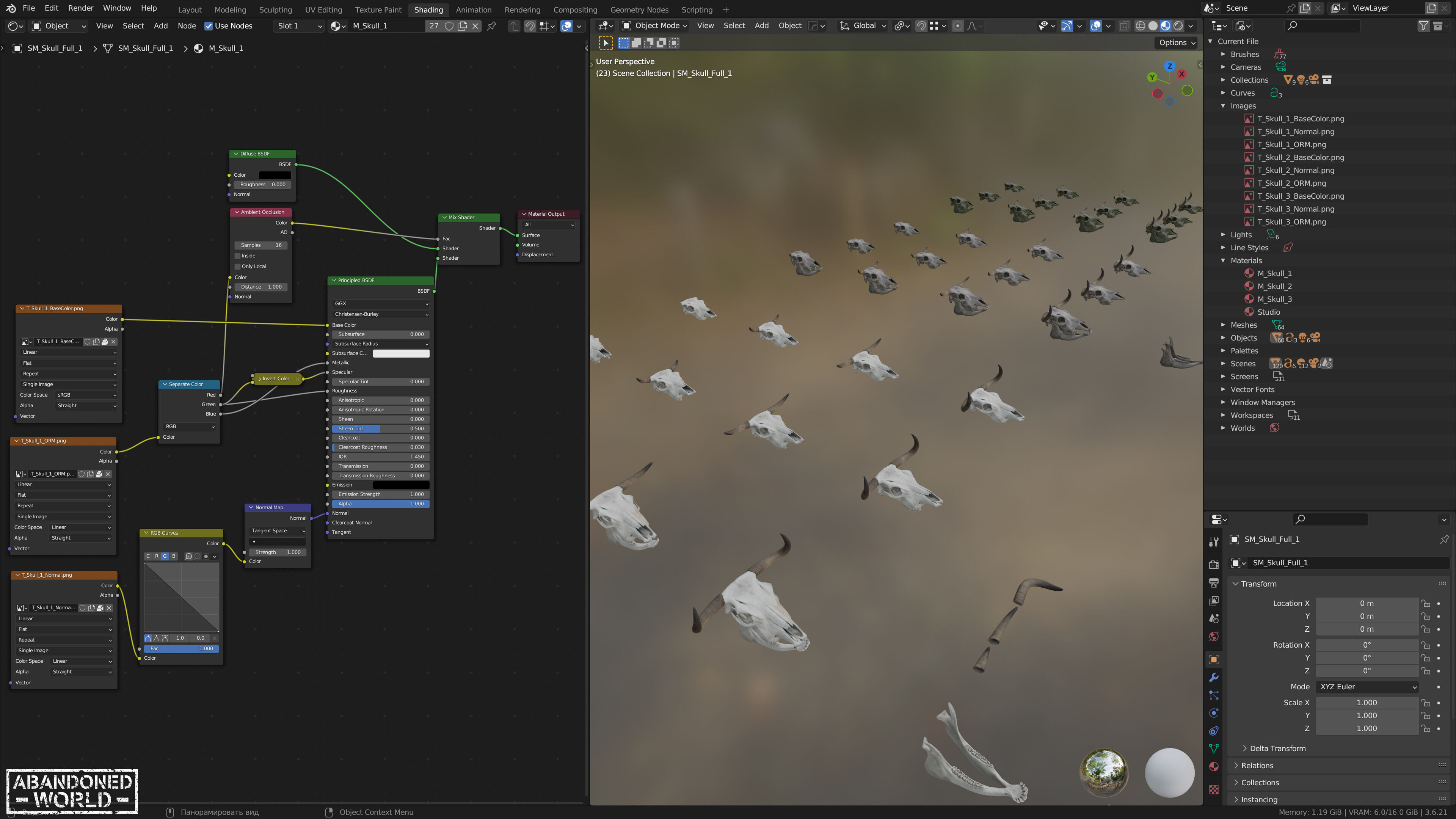 Cow Skull Low-poly 3D model_11