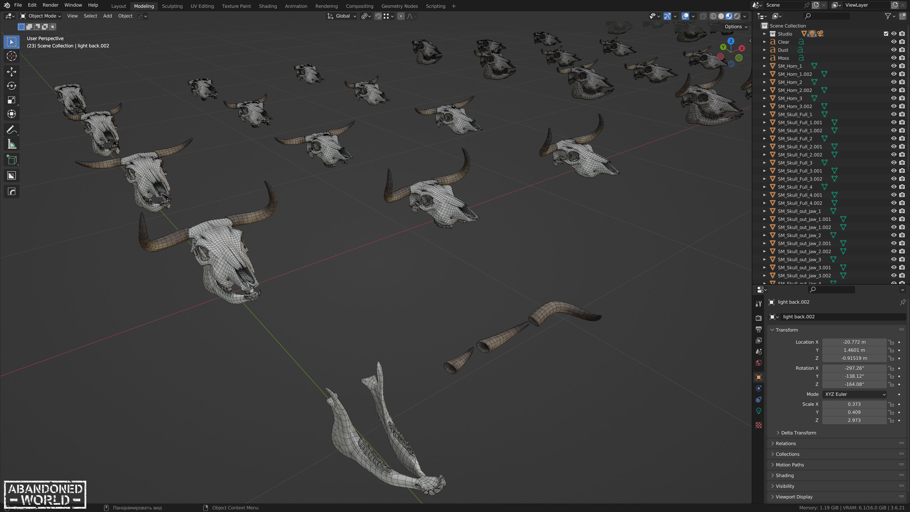 Cow Skull Low-poly 3D model_10