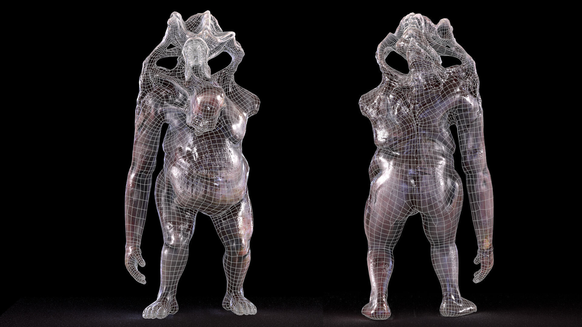 Alien Parasite3 Low-poly 3D model_17