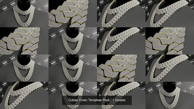 Cuban Chain Template Pack 3D Model Collection