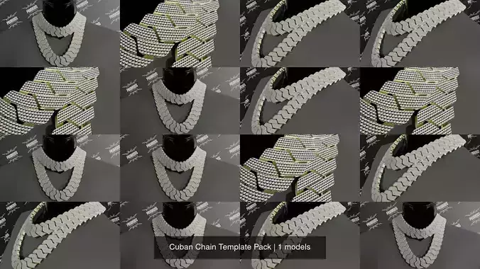 Cuban Chain Template Pack 3D Model Collection