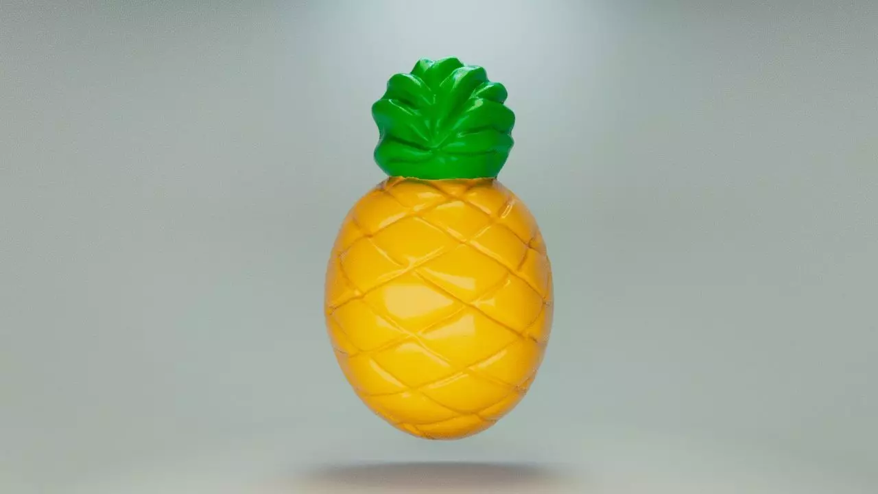 Gummy pineapple 3D print model_0