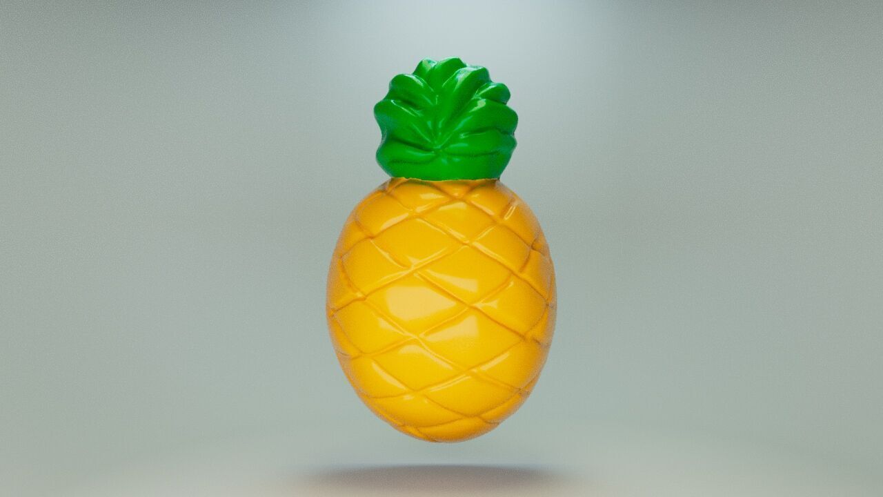 Gummy pineapple 3D print model_0