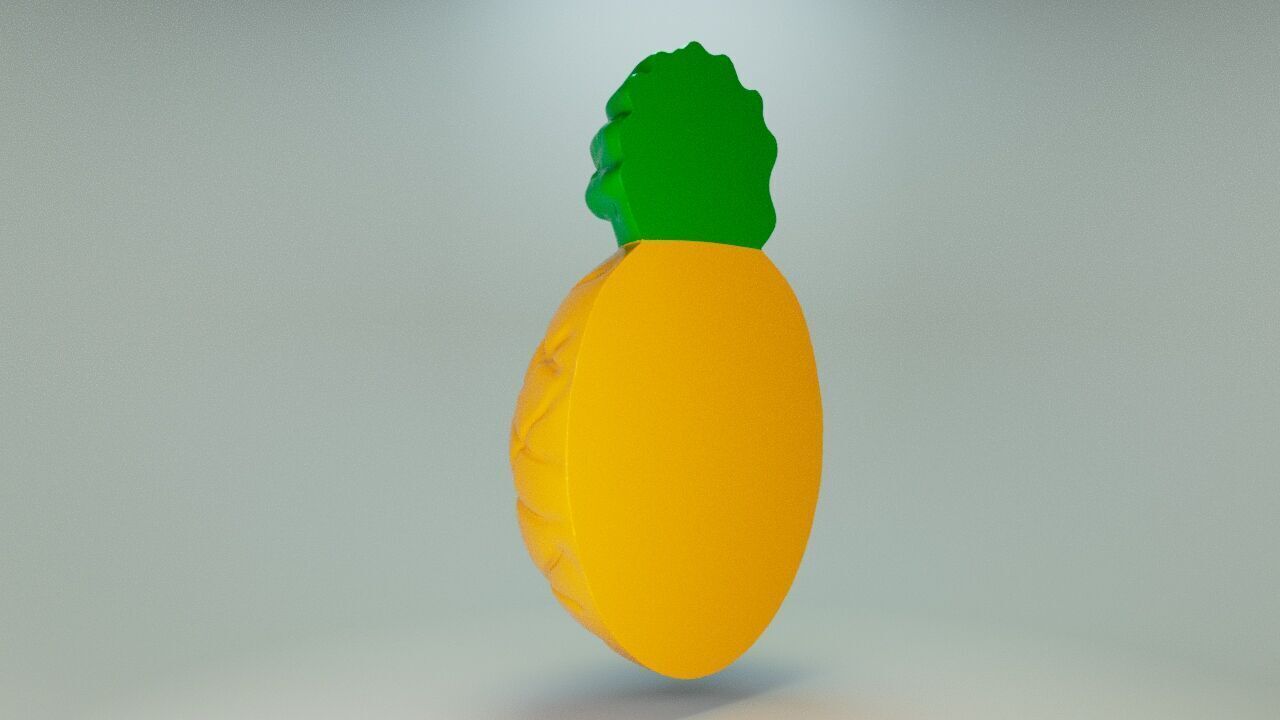 Gummy pineapple 3D print model_3