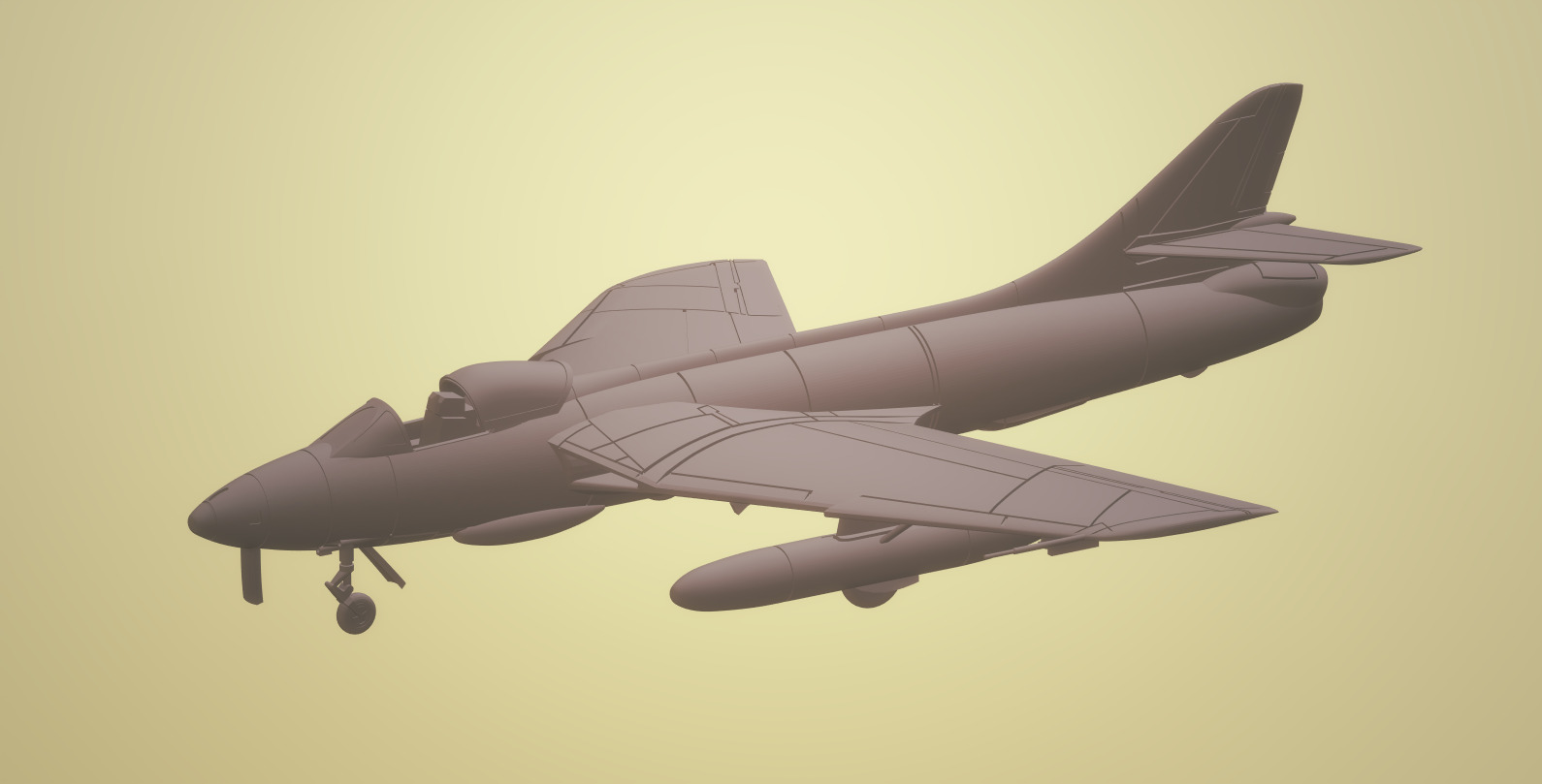 HAWKER HUNTER FR-10 1-72 SCALE HIGHLY DETAILED MODEL 3D print model_3
