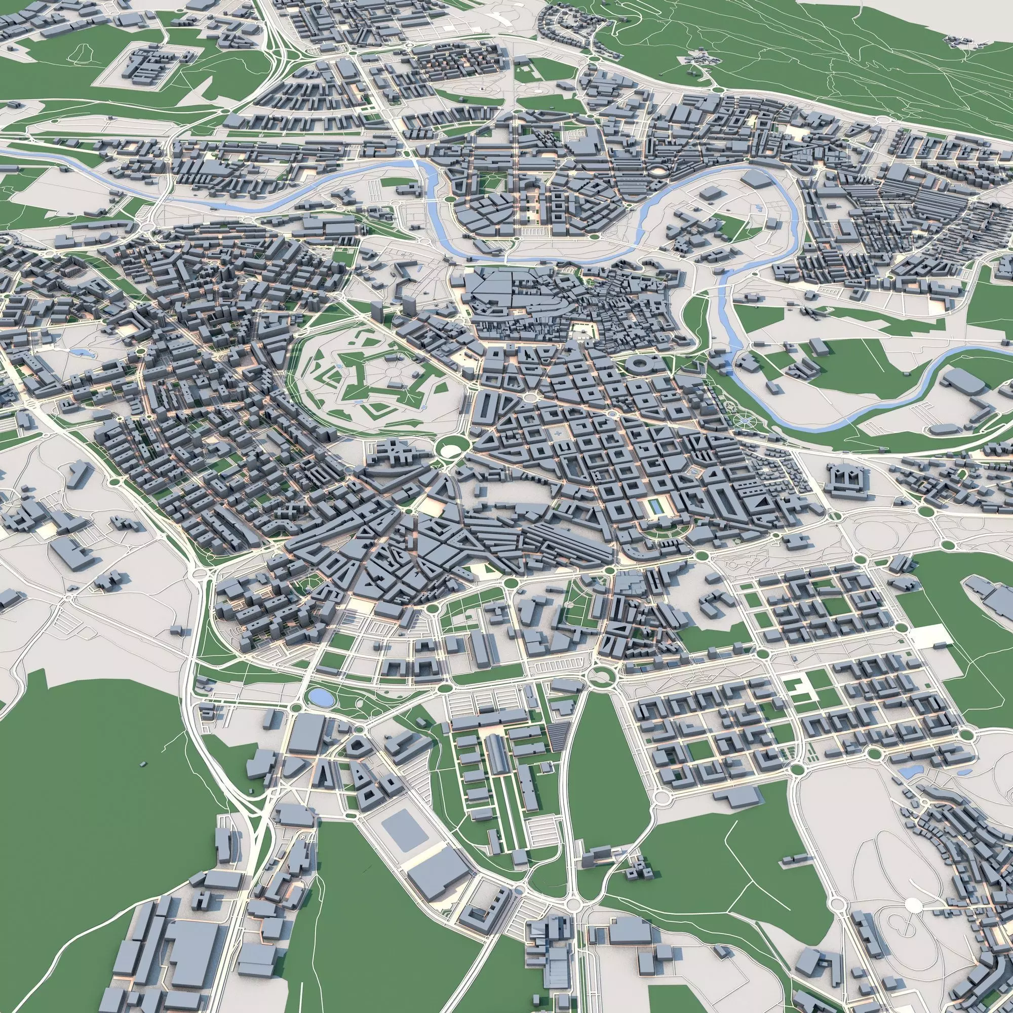 Pamplona City Spain 3D model_0