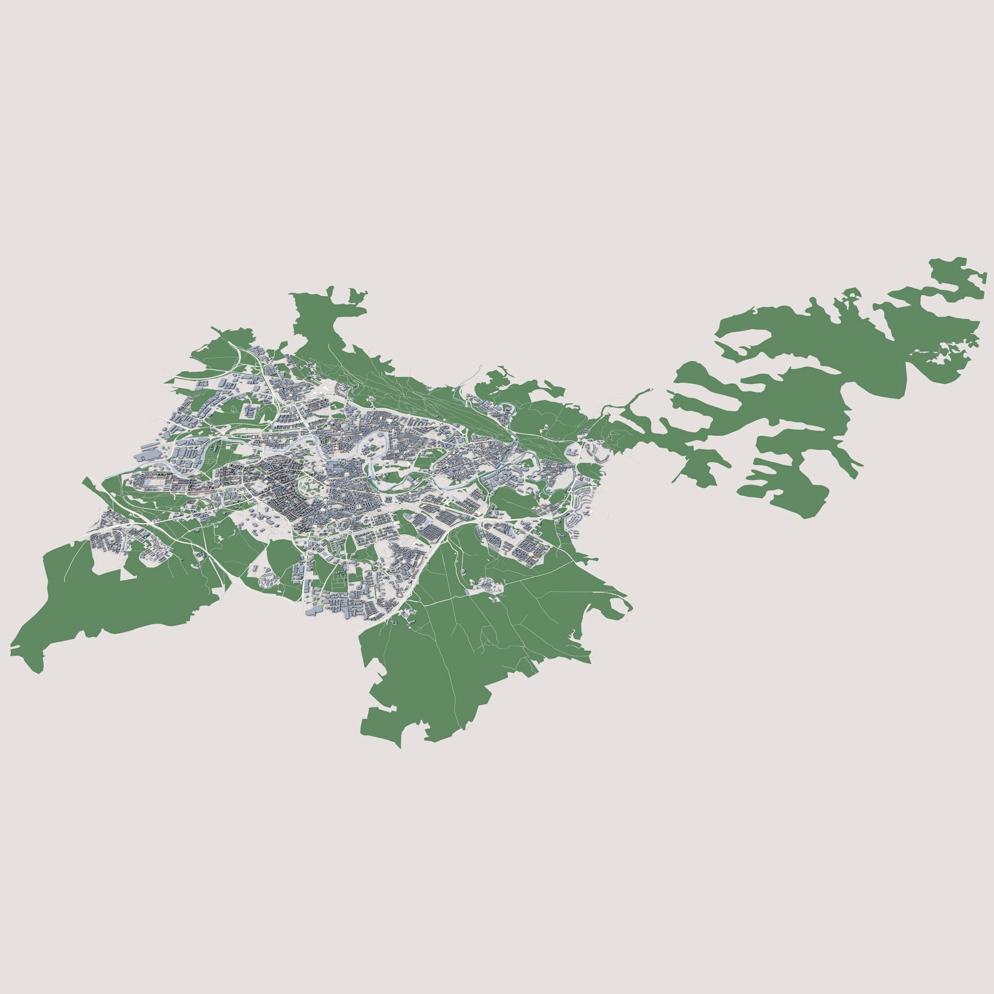 Pamplona City Spain 3D model_2